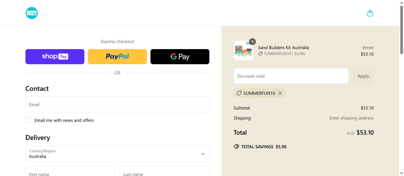 15% Off on Sand Builders Kit at Sand Pal - Use the code at checkout